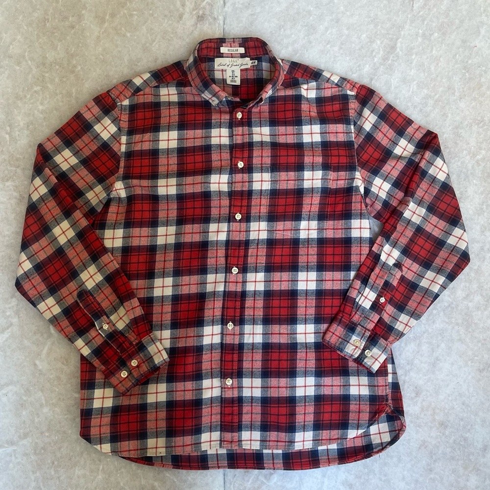 H&M Flannel Men’s Shirt In Red,blue,white (SKU512)